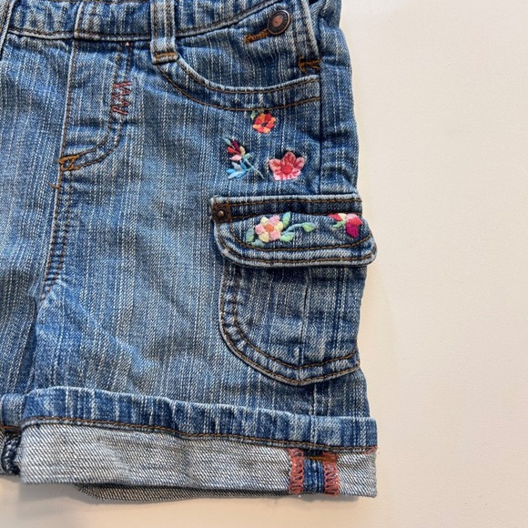 Levi Strauss Denim Floral Embroidered Shortalls Overalls 12 Months - Picture 4 of 10
